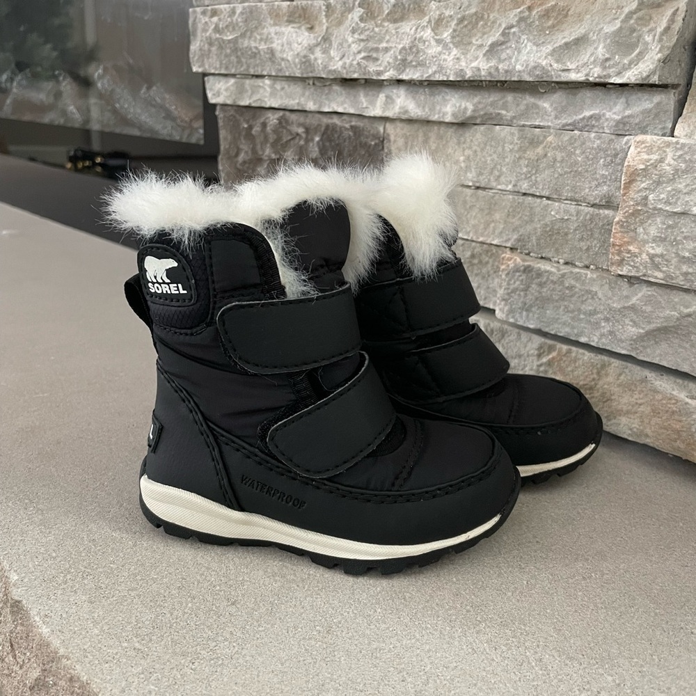 Sorel Kids Black and White Boots